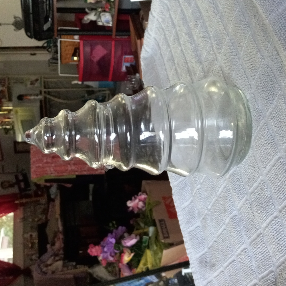 9" tall Christmas Tree Apothecary jar.